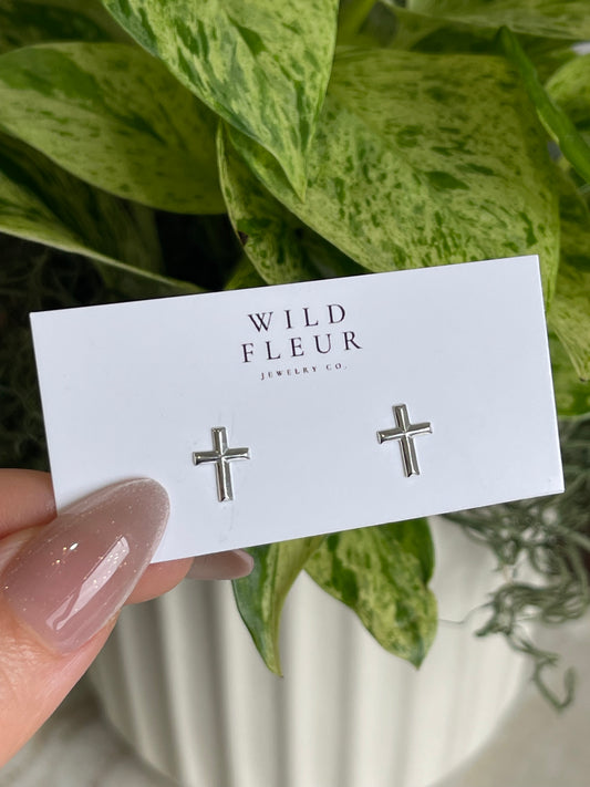 Dainty Cross Studs