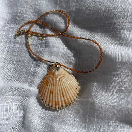 Gemstone Scallop Necklace