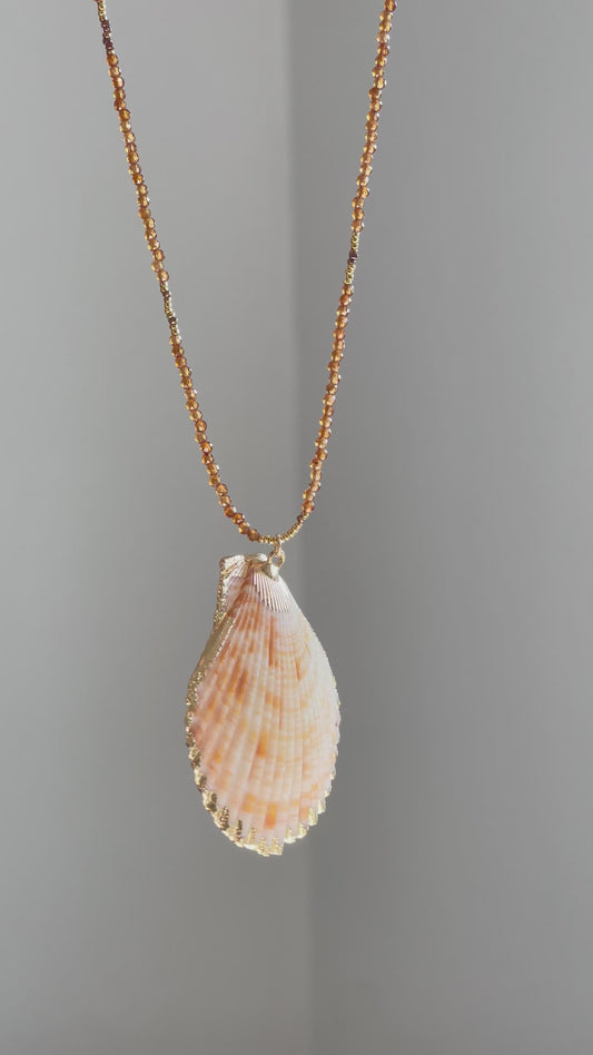 Gemstone Scallop Necklace